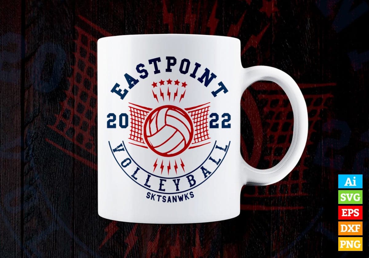 Eastpoint 2022 Volleyball Sports Vector T-shirt Design in Ai Svg Png Files