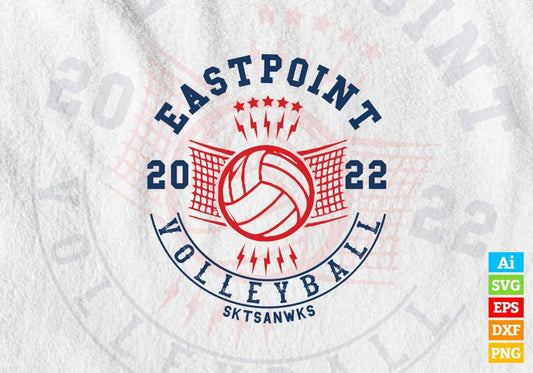 Eastpoint 2022 Volleyball Sports Vector T-shirt Design in Ai Svg Png Files