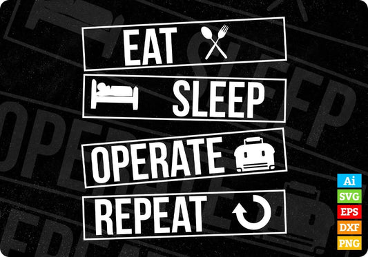 Eat Sleep Operate Repeat Nurse T shirt Design In Svg Cutting Printable Files