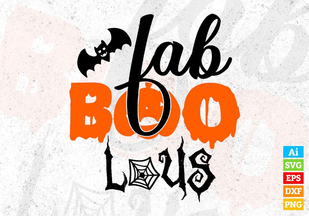 Fab Boo Lous Halloween T shirt Design In Svg Png Cutting Printable Files