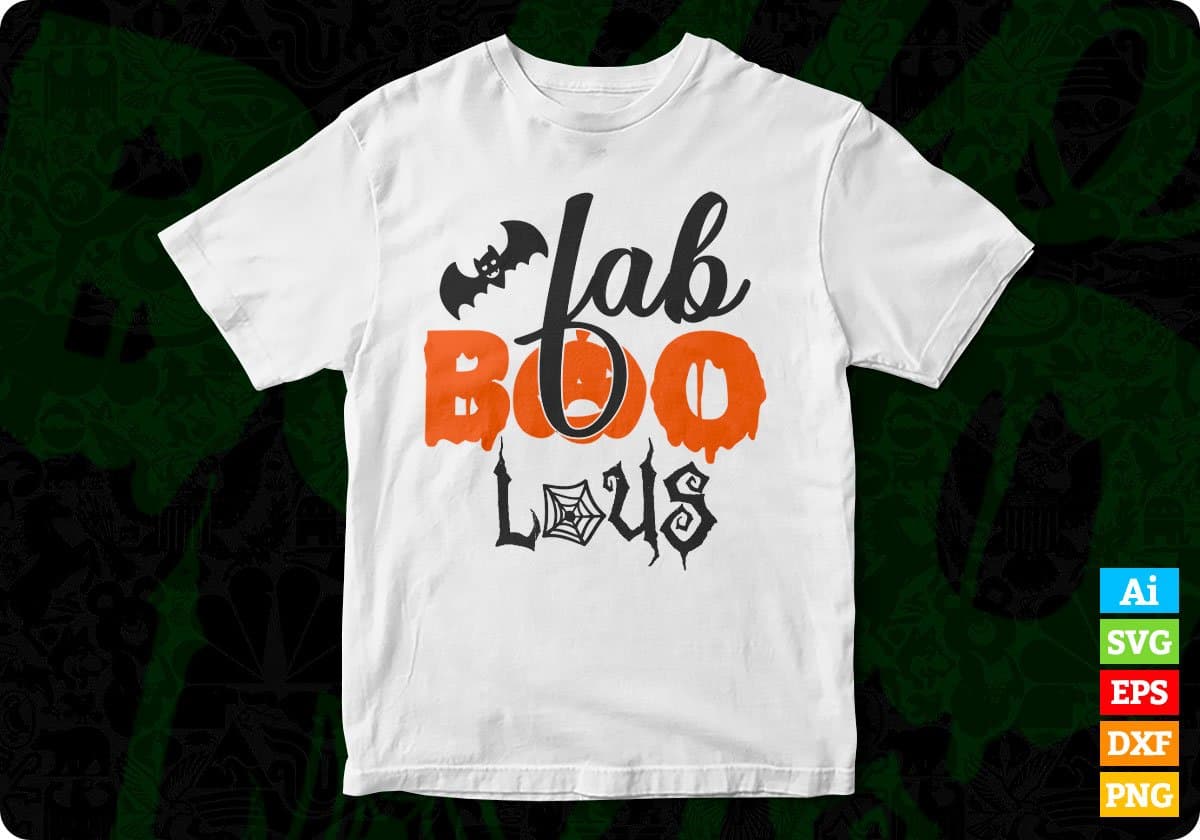 Fab Boo Lous Halloween T shirt Design In Svg Png Cutting Printable Files