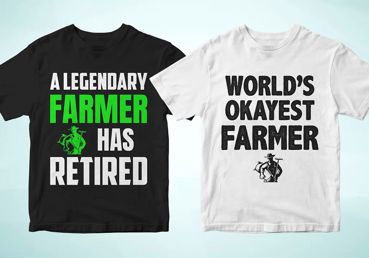 Farmer 25 Editable T-shirt Designs Bundle