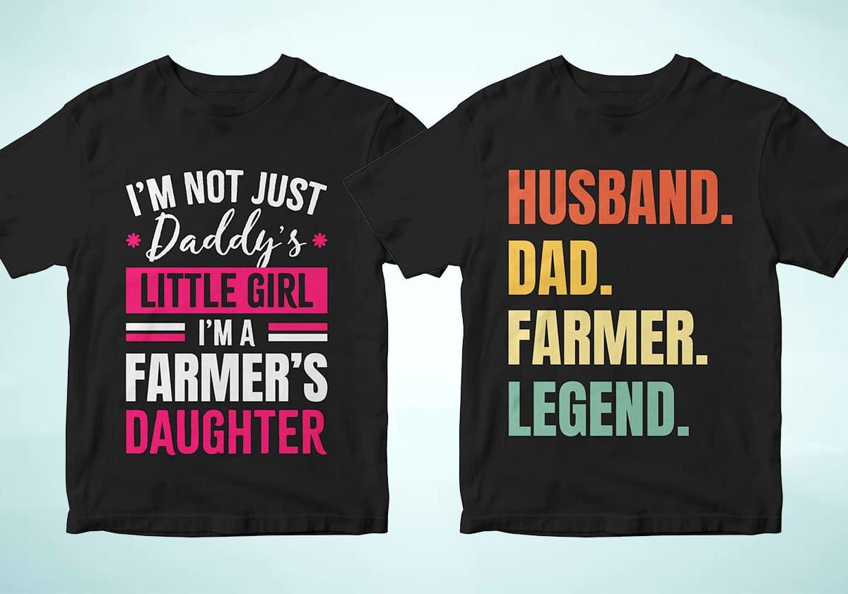 Farmer 25 Editable T-shirt Designs Bundle
