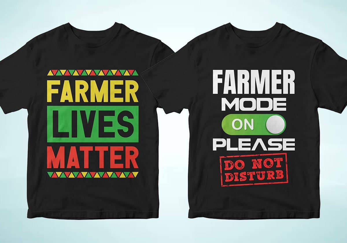 Farmer 25 Editable T-shirt Designs Bundle