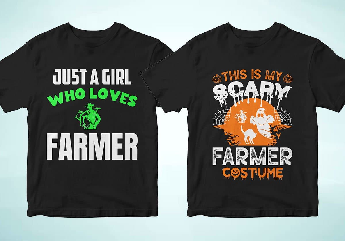 Farmer 25 Editable T-shirt Designs Bundle