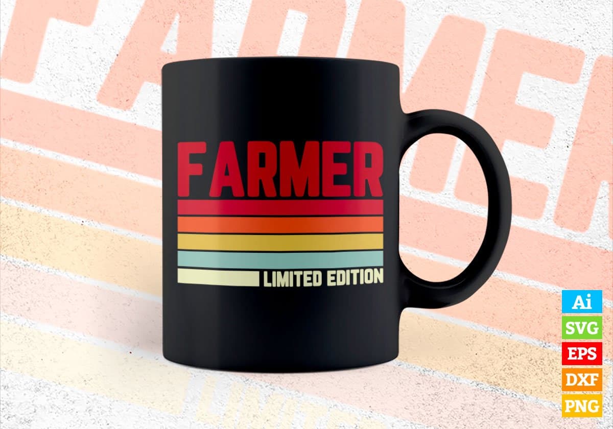 Farmer Limited Edition Editable Vector T-shirt Designs Png Svg Files