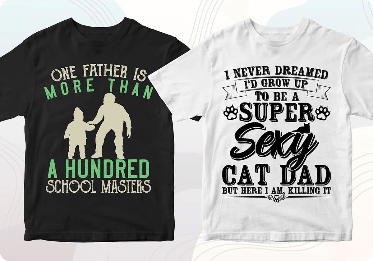 Father's Day 50 Editable T-shirt Designs Bundle Part 2