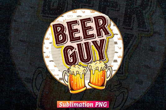 Fathers Day Retro Vintage Distressed Logo Beer Guy Dad T shirt Tumbler Design Png Sublimation Files