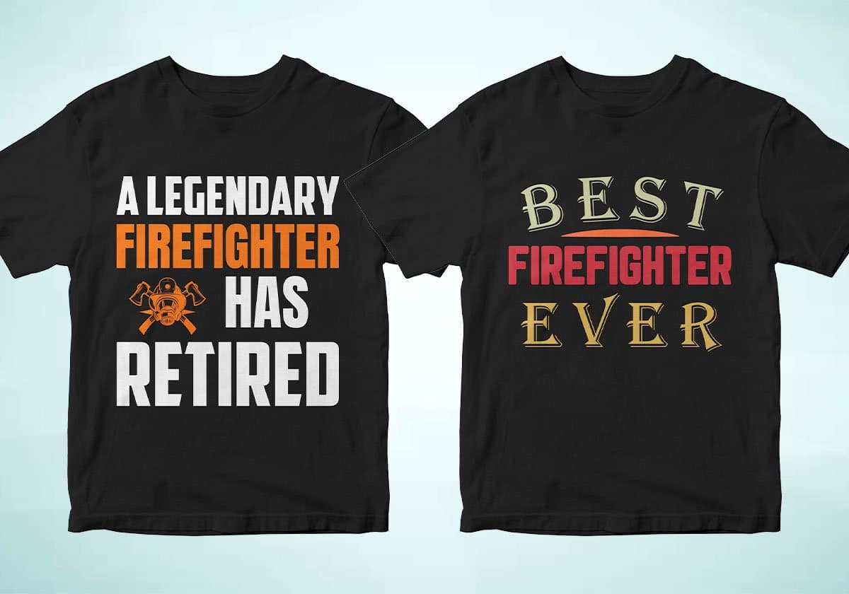 Firefighter 25 Editable T-shirt Designs Bundle