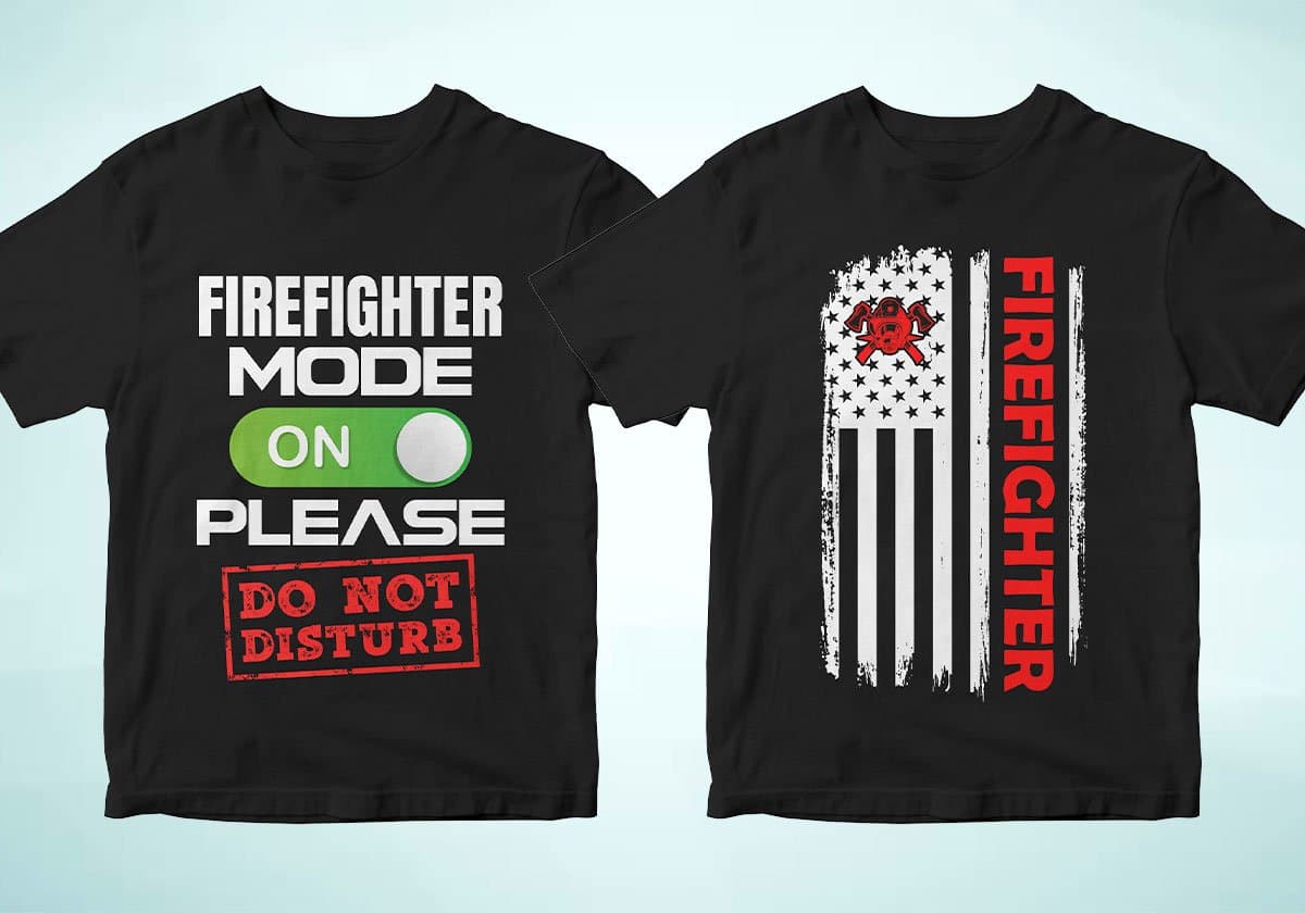 Firefighter 25 Editable T-shirt Designs Bundle