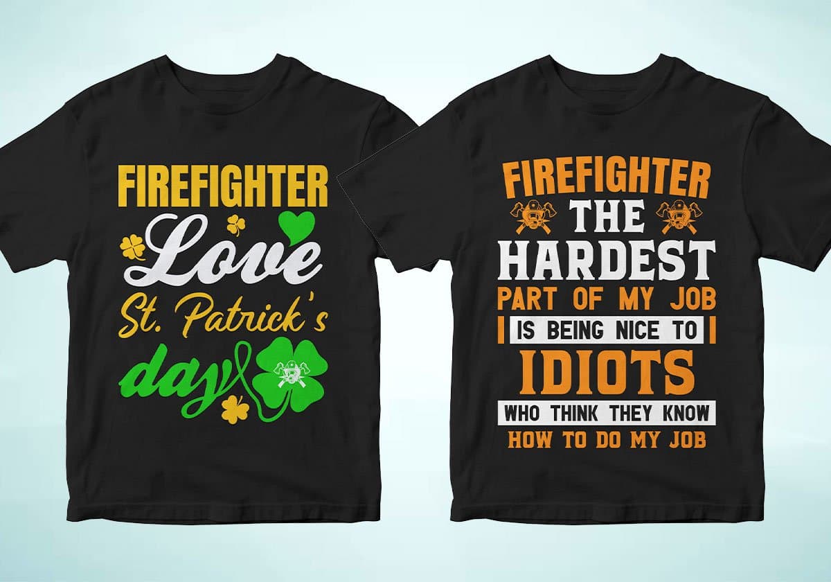 Firefighter 25 Editable T-shirt Designs Bundle