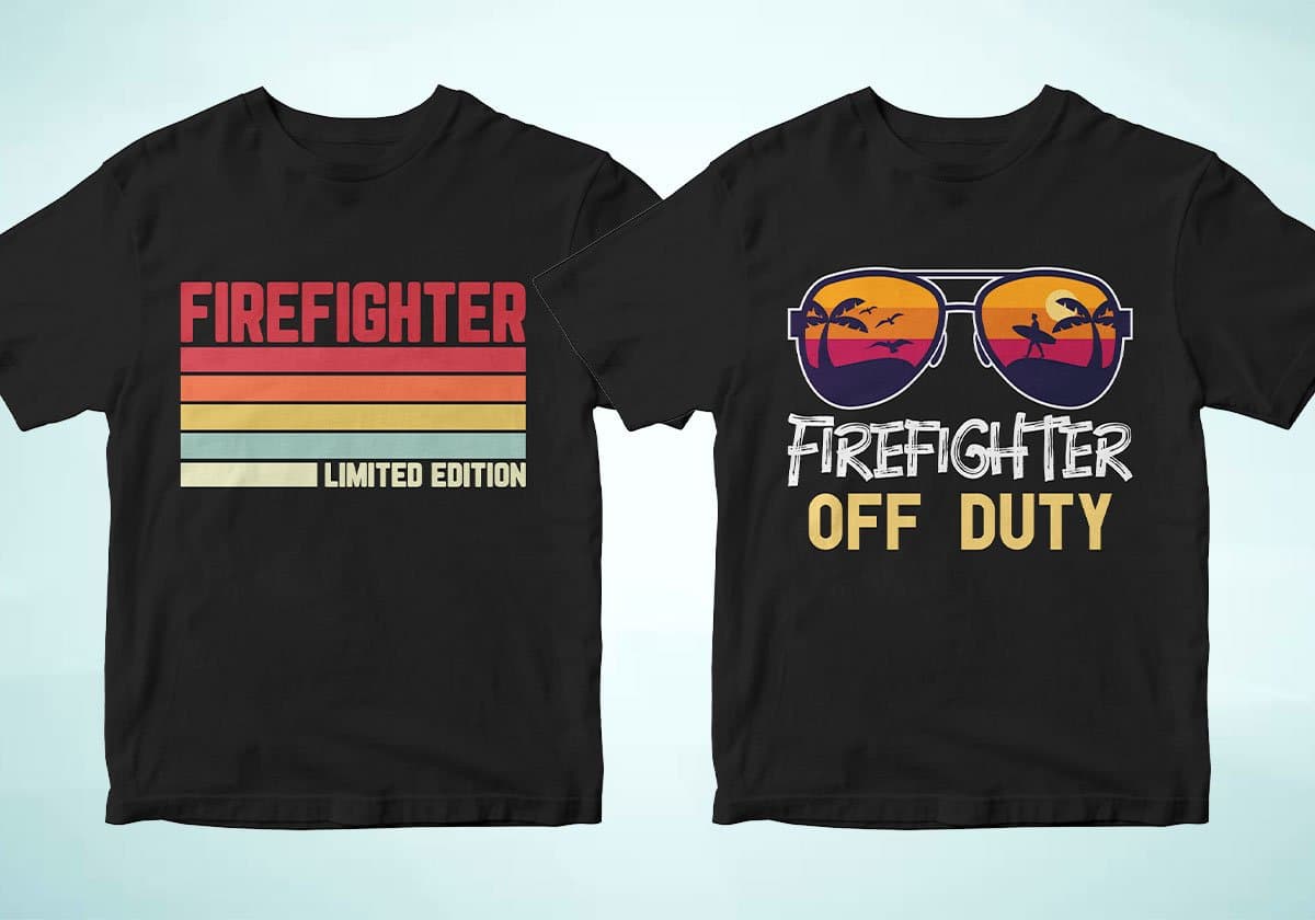 Firefighter 25 Editable T-shirt Designs Bundle