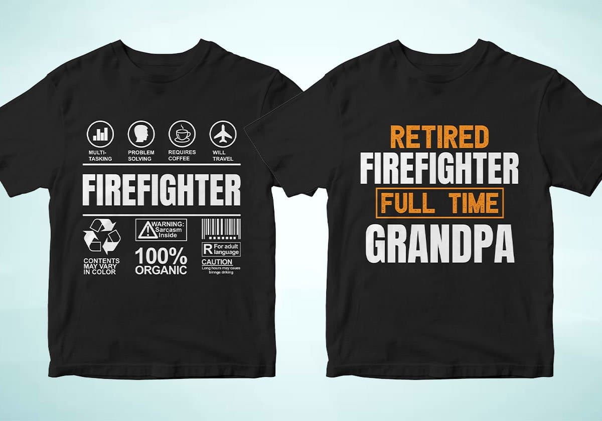 Firefighter 25 Editable T-shirt Designs Bundle