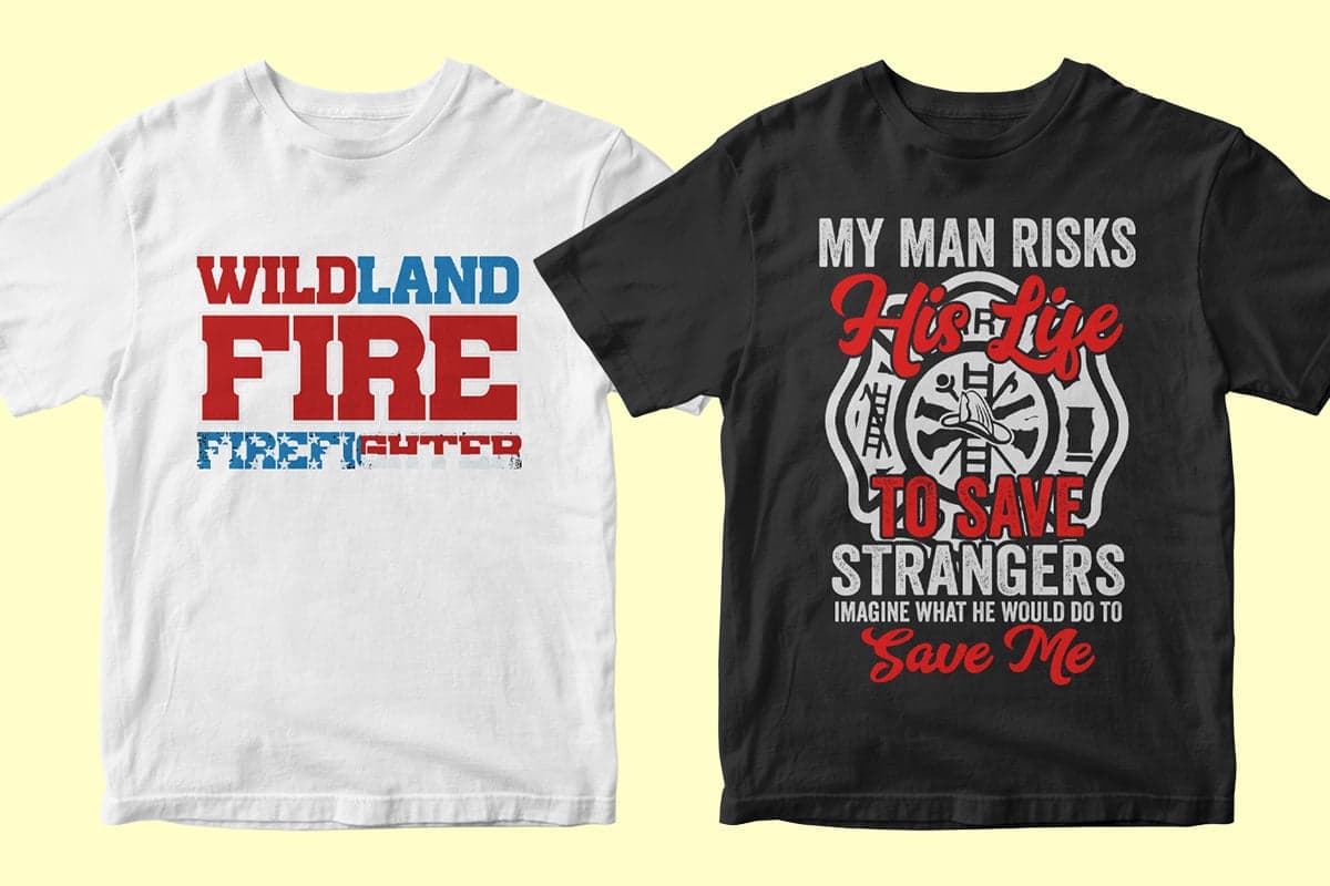 Firefighter 50 Editable T-shirt Designs Bundle Part 2