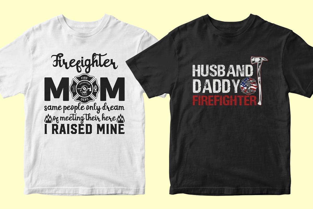 Firefighter 50 Editable T-shirt Designs Bundle Part 2