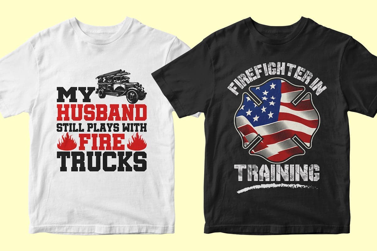 Firefighter 50 Editable T-shirt Designs Bundle Part 2