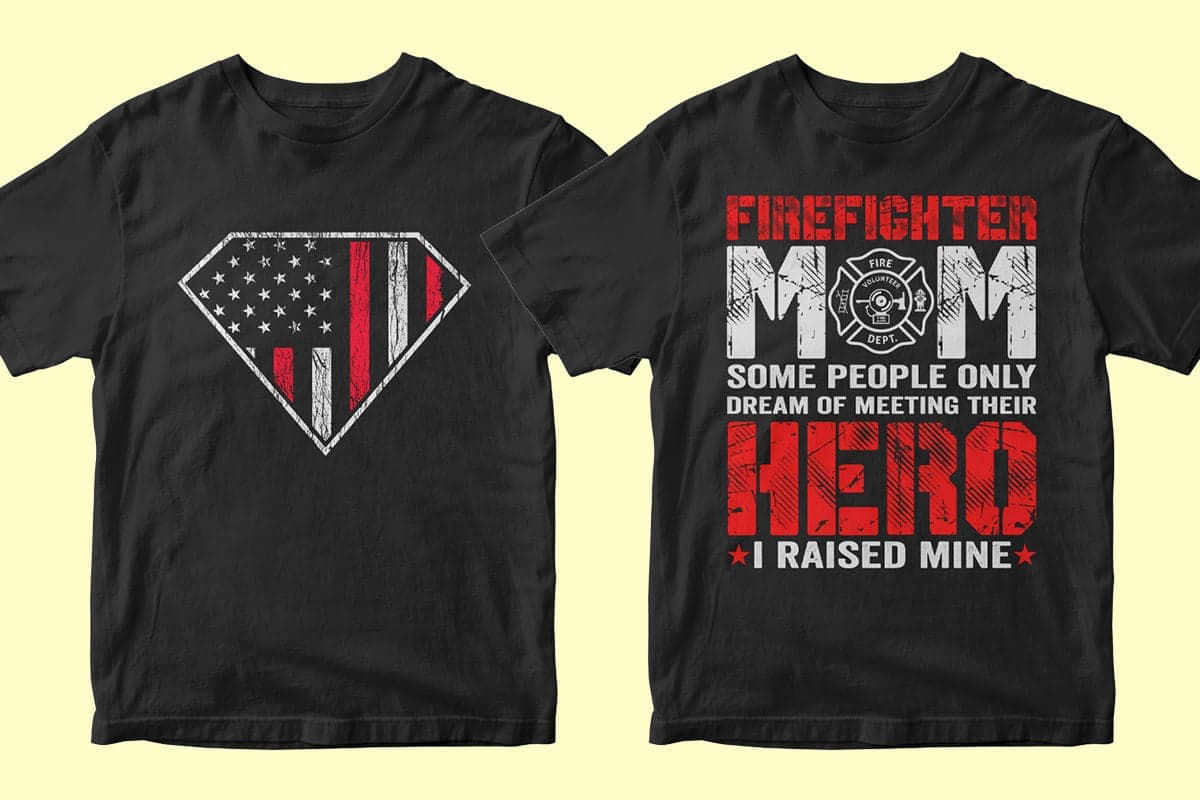 Firefighter 50 Editable T-shirt Designs Bundle Part 2