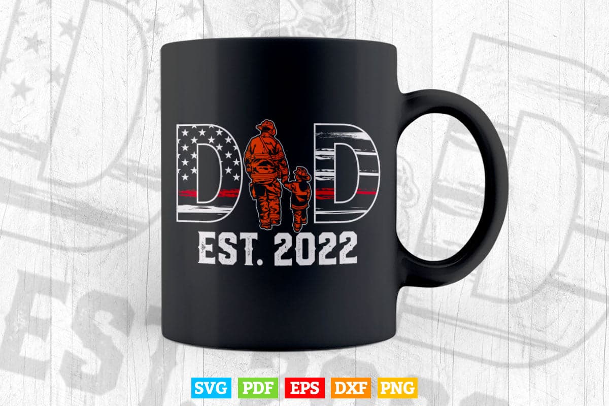 Firefighter Dad And Grandkids American Flag Svg Png Cut Files.