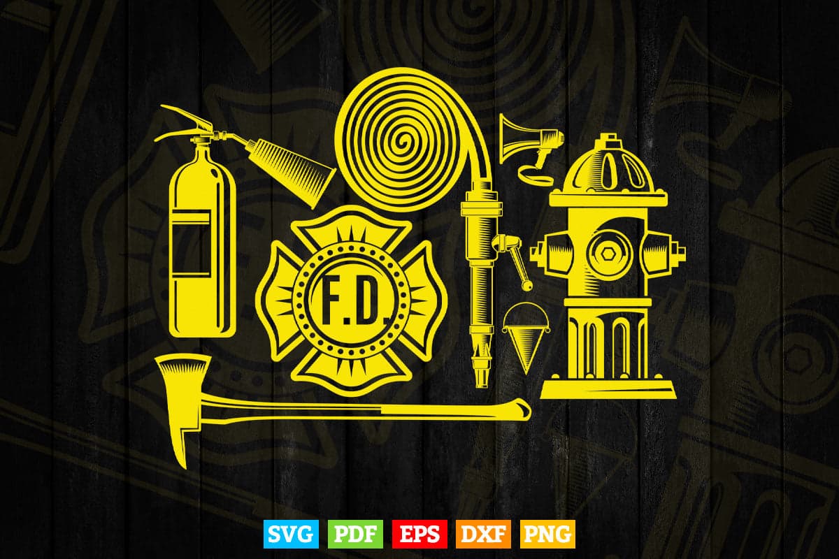 Firefighter Fireman Easy Lazy DIY Halloween Costume Svg Png Cut Files.