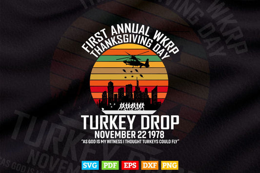 First Annual Thanksgiving Day Turkey Drop 22nd November Svg Png Cut Files.