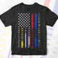 First Responders Hero Flag Nurse EMS Police Fire Military Editable Vector T shirt Design in Ai Png Svg Files.