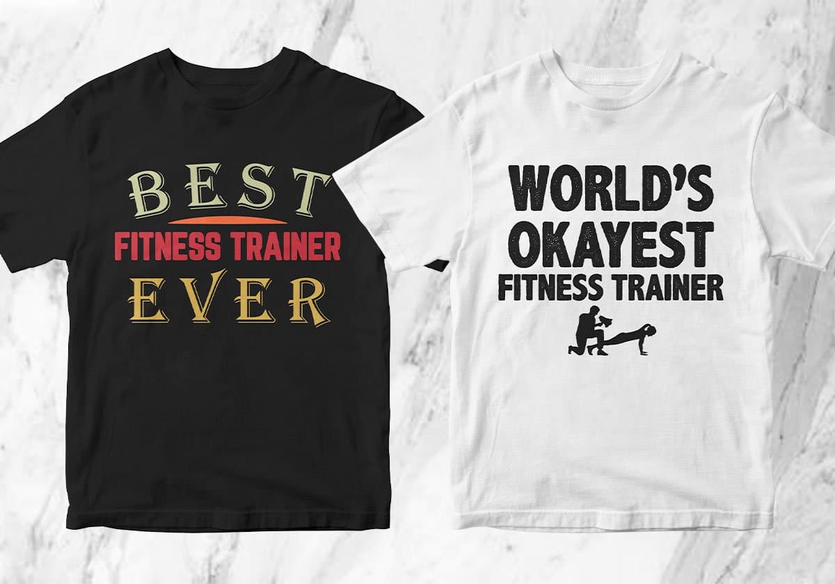 Fitness Trainer 25 Editable T-shirt Designs Bundle