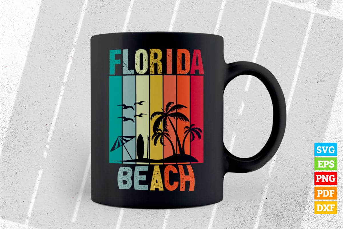 Florida Beach Vintage Summer Vibes T shirt Design Svg File