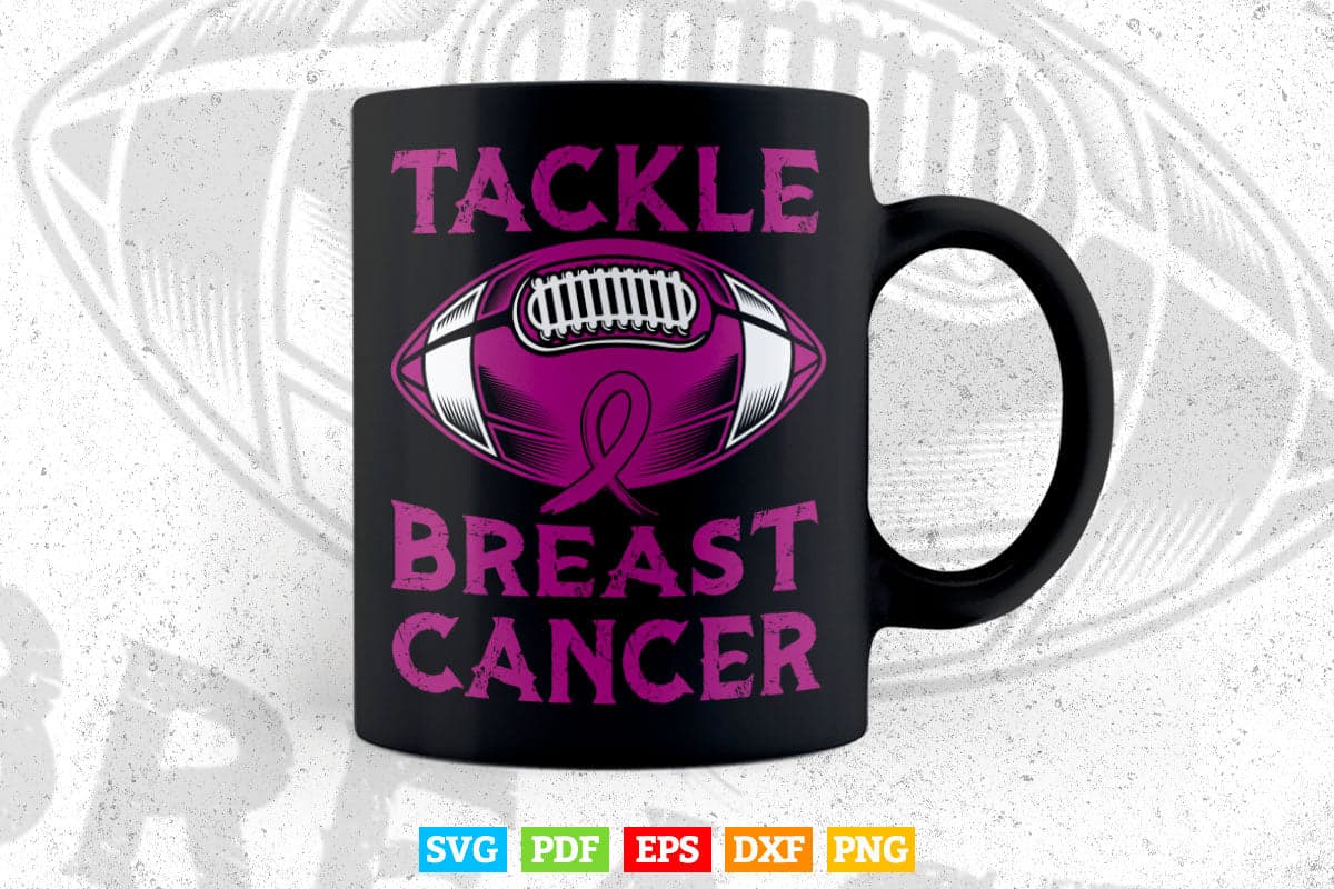 Football Pink Ribbon Breast Cancer Awareness Svg Png Cricut Files