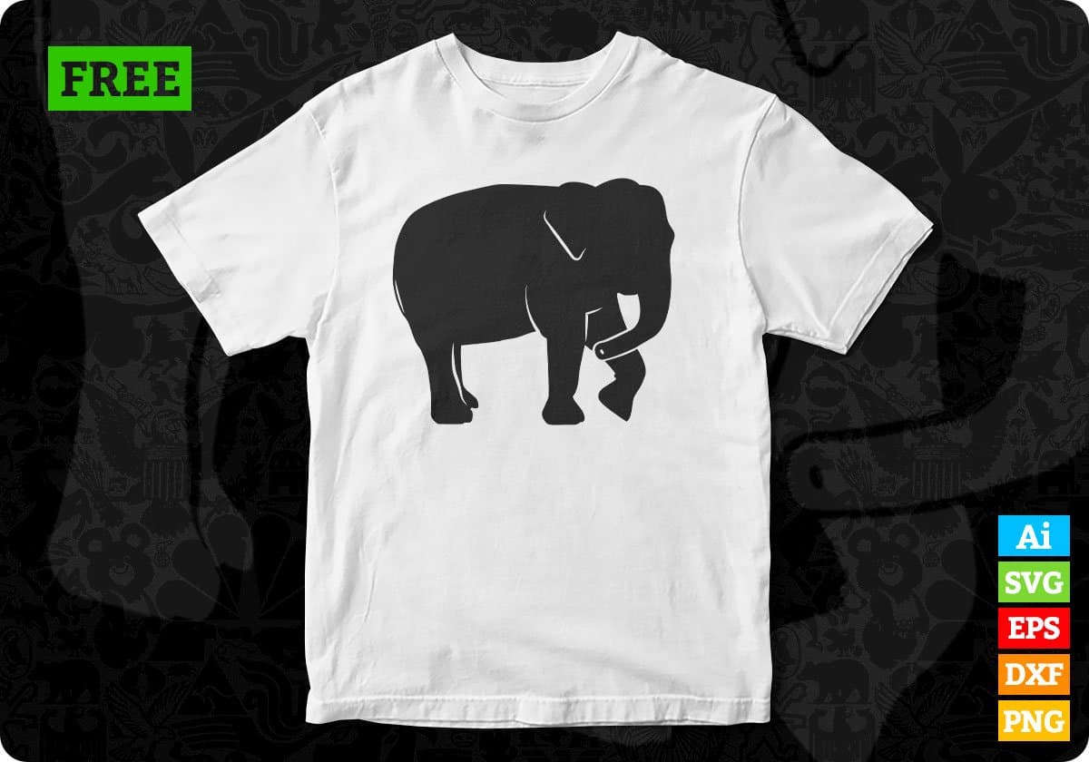 Free Big Elephant T shirt Design In Png Svg Cutting Printable Files
