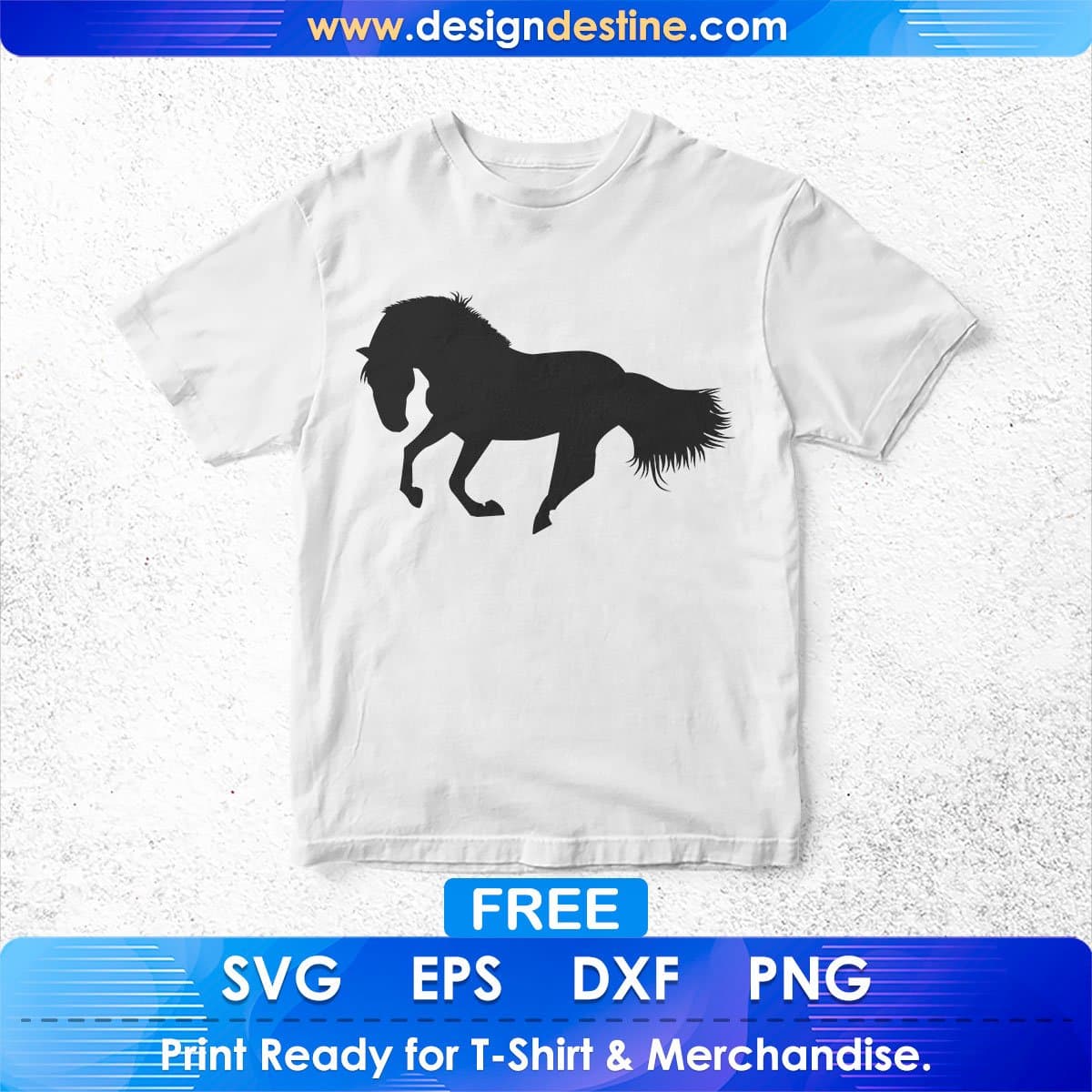 Free Dancing Horse Silhouette Vector T shirt Design In Png Svg Cutting Printable Files