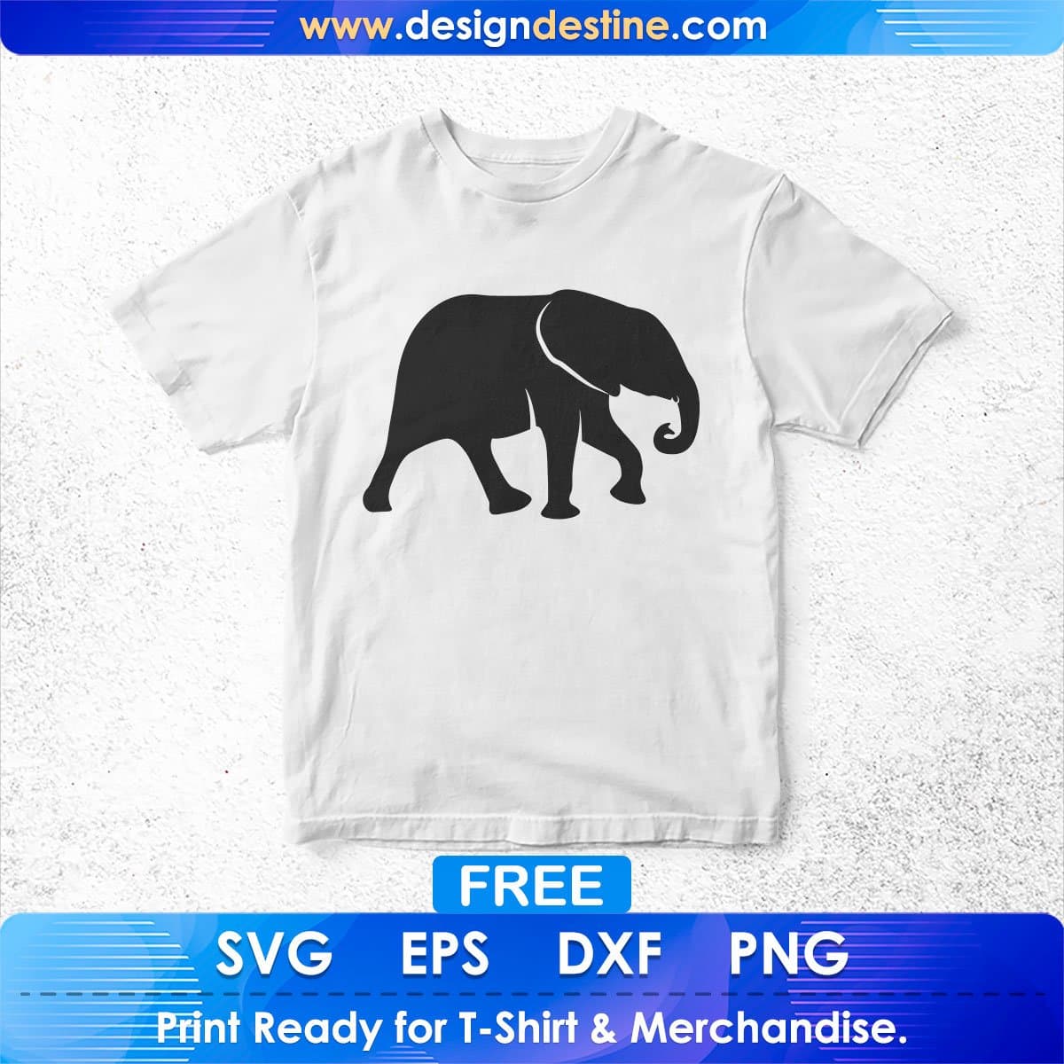 Free Elephant Silhouette Vector T shirt Design In Png Svg Cutting Printable Files