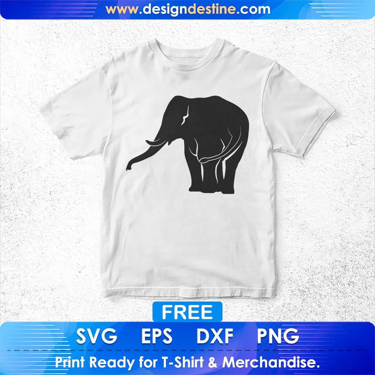 Free Elephant Silhouette Vector T shirt Design In Png Svg Printable Files