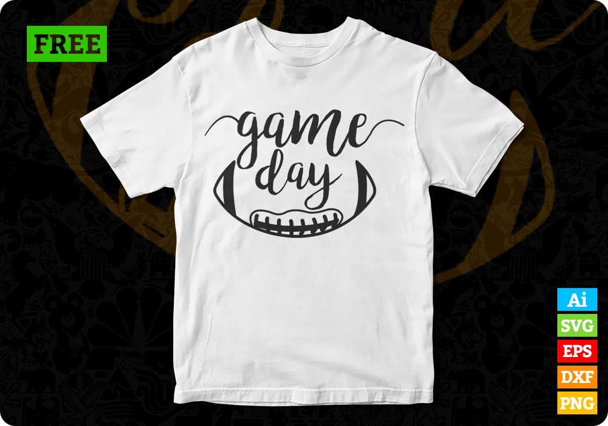 Free Game Day American Football Vector T-shirt Design in Ai Svg Png Files