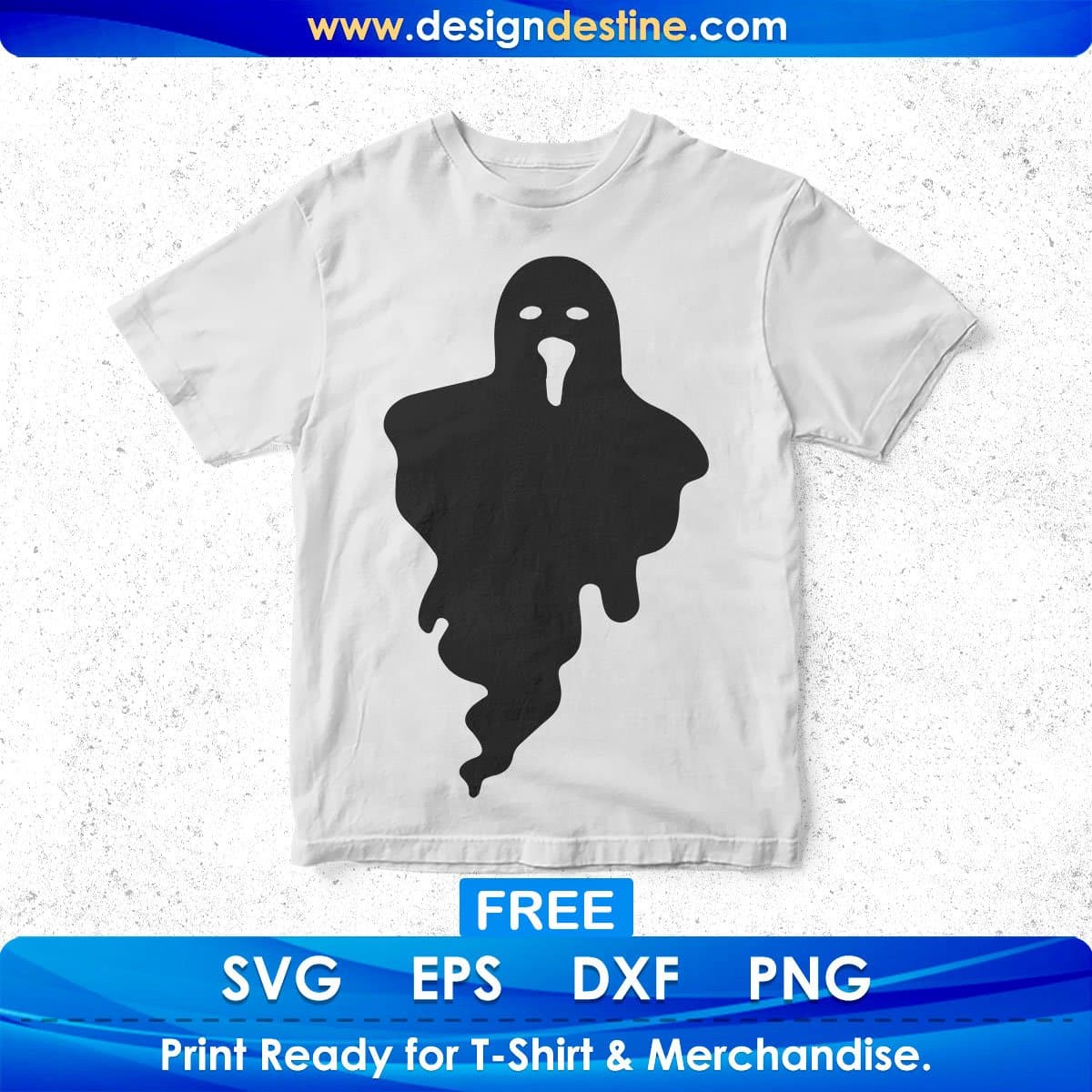 Free Ghost Halloween Horror Silhouette T shirt Design In Png Svg Cutting Printable Files