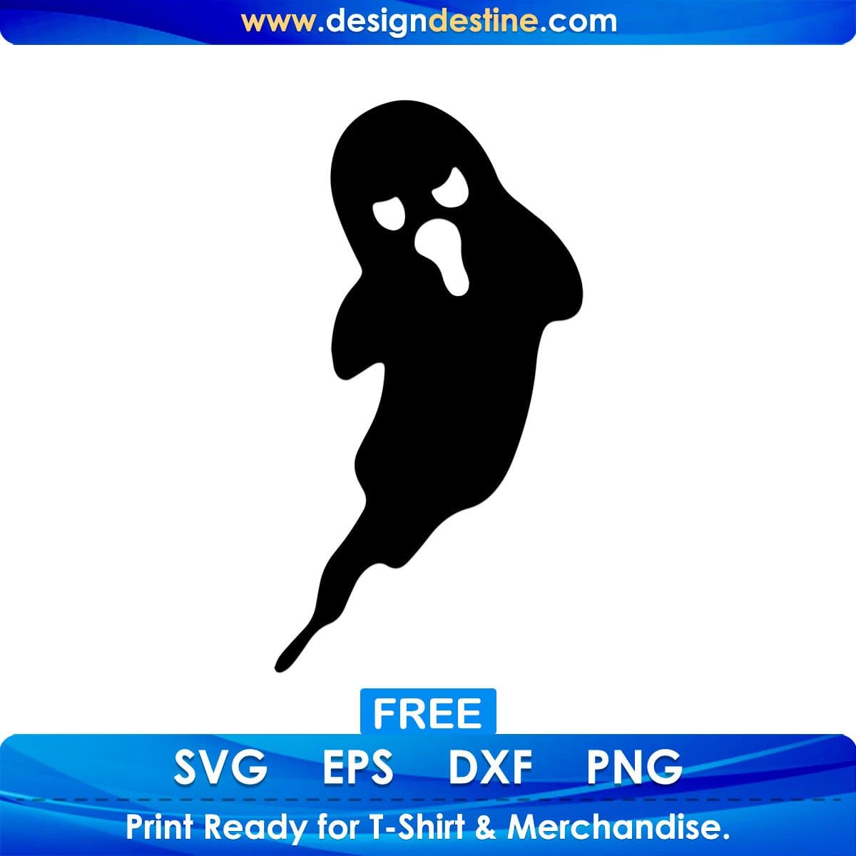 Free Ghost Halloween Silhouette Vector T shirt Design In Png Svg Cutting Printable Files