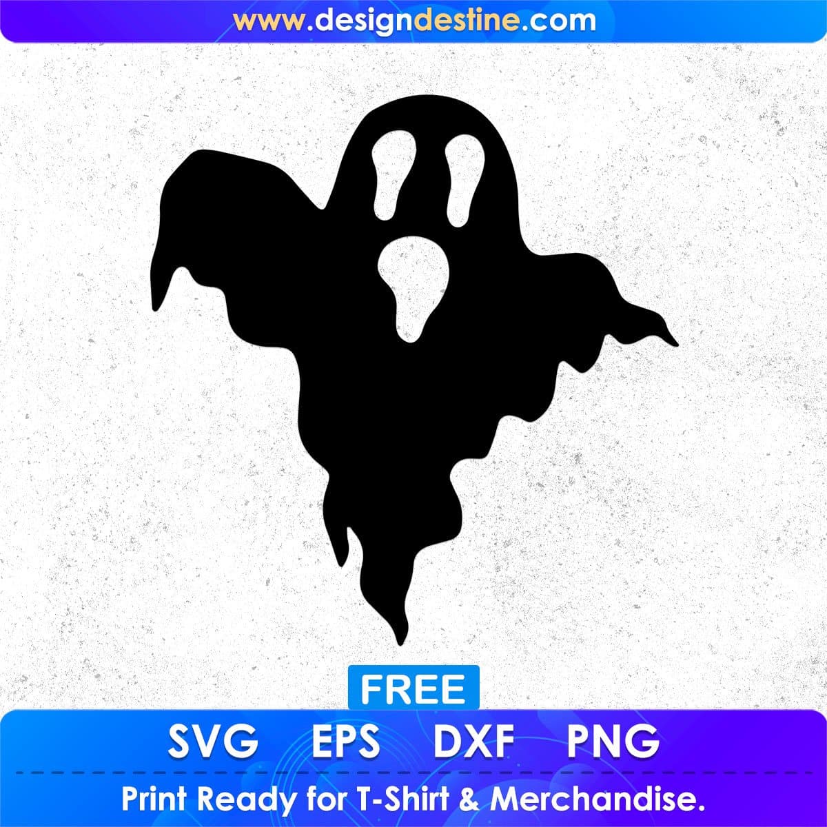 Free Ghost Halloween Silhouette Vector T shirt Design In Png Svg Cutting Printable Files