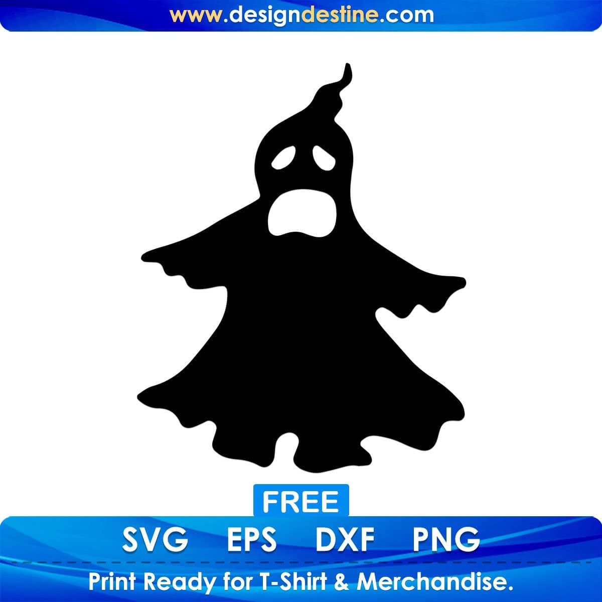 Free Ghost Horror Silhouette Vector T shirt Design In Png Svg Cutting Printable Files