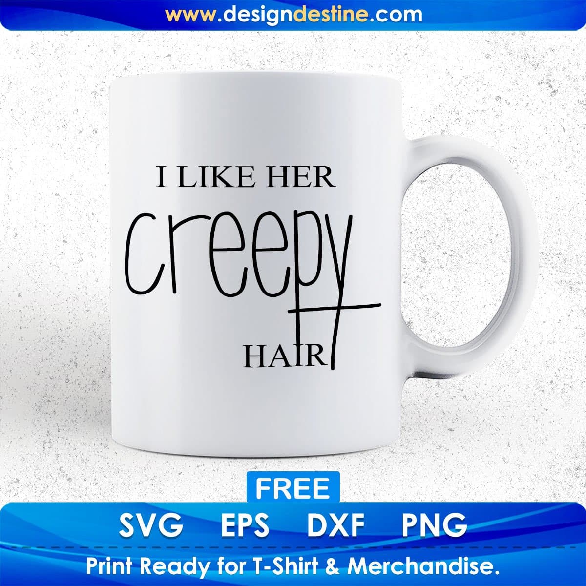 Free I Like Her Creepy Hair Couple T shirt Design In Png Svg Cutting Printable Files