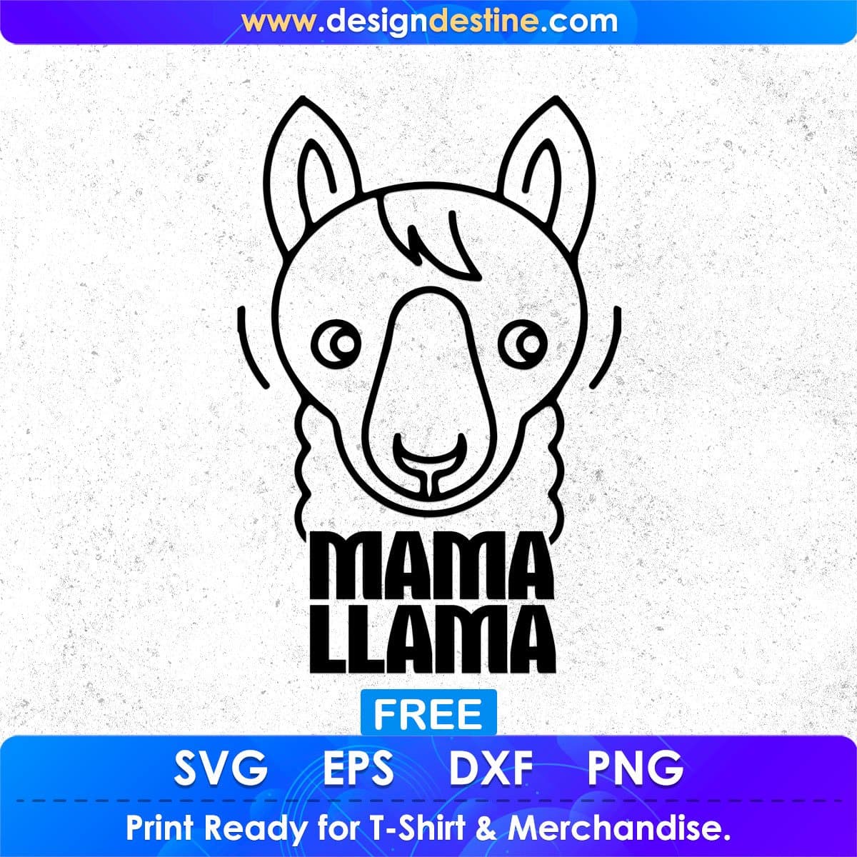 Free Mama Llama T shirt Design In Svg Png Cutting Printable Files