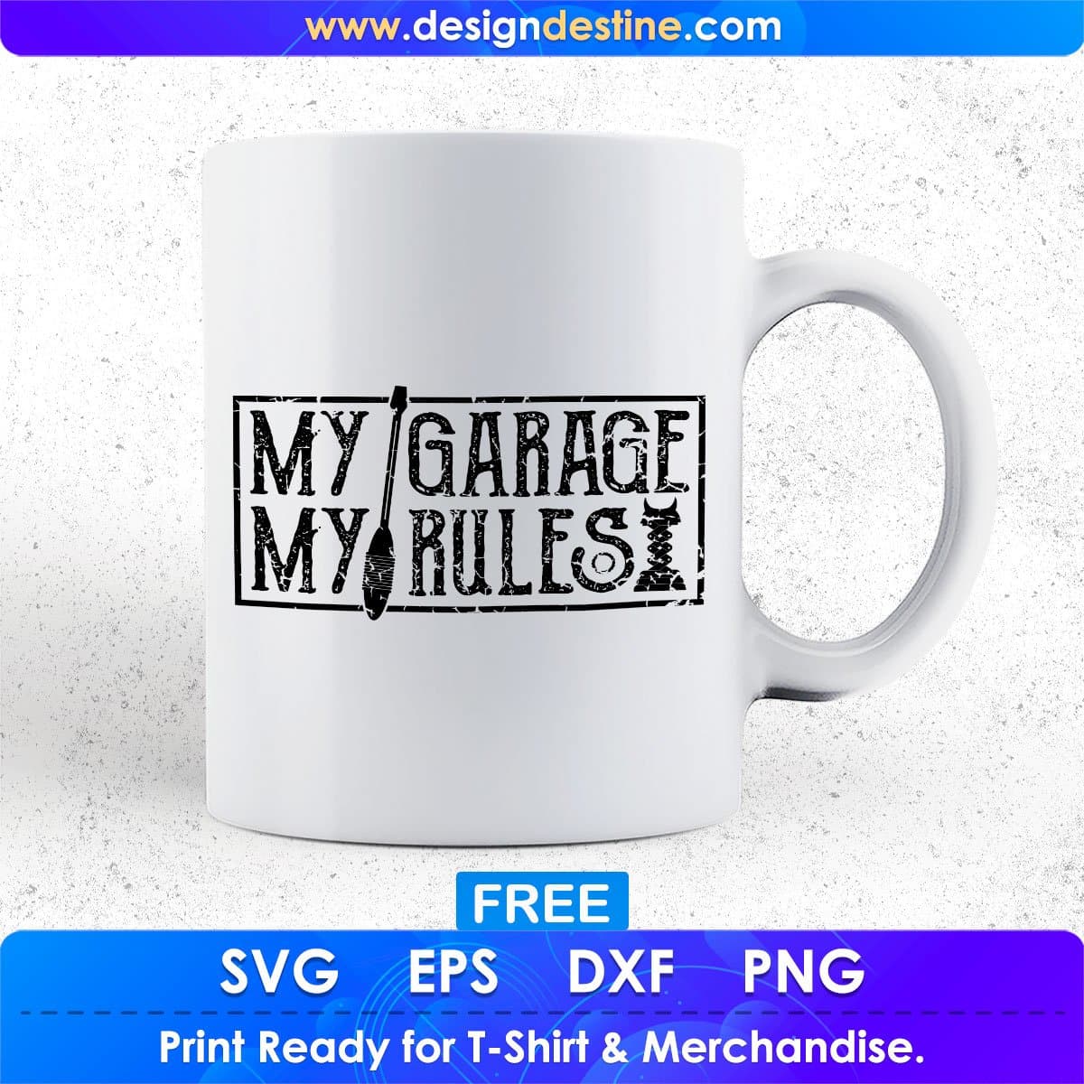 Free My Garage My Rules Mechanic T shirt Design In Png Svg Cutting Printable Files