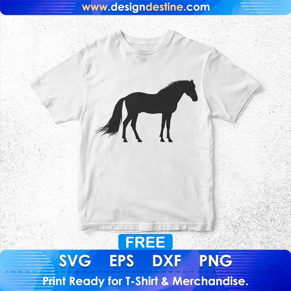 Free Nature Standing Horse Silhouette Vector T shirt Design In Png Svg Cutting Printable Files