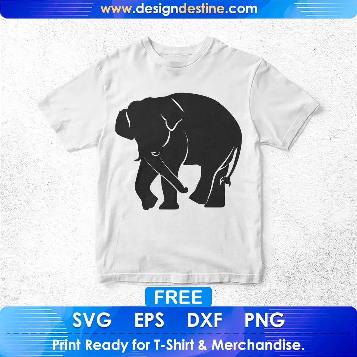 Free Relax Elephant Silhouette Vector T shirt Design In Svg Cutting Printable Files