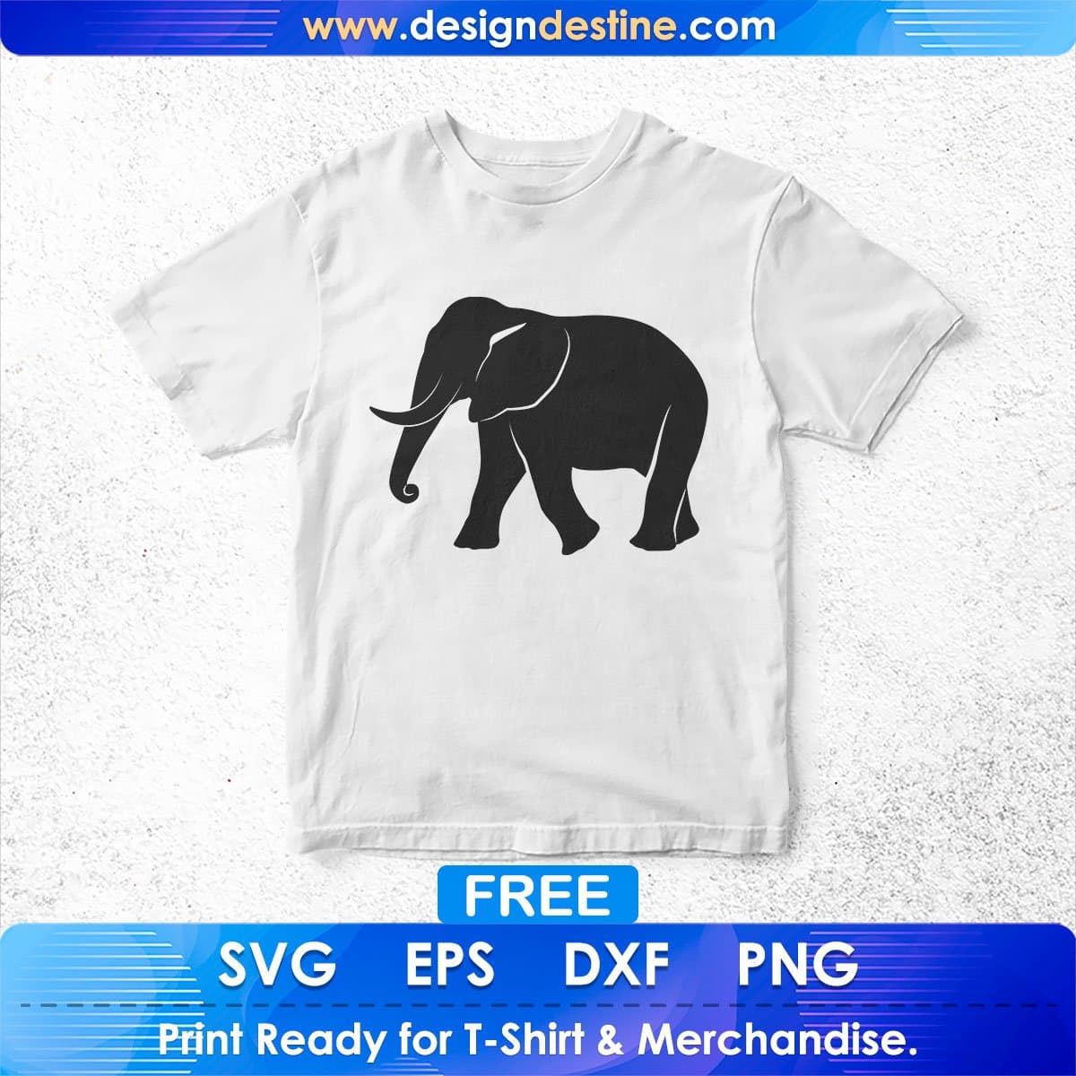 Free Running Elephant Silhouette Vector T shirt Design In Png Svg Printable Files