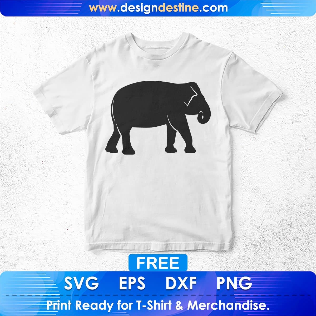 Free Standing Old Elephant Silhouette Vector T shirt Design In Png Svg Printable Files