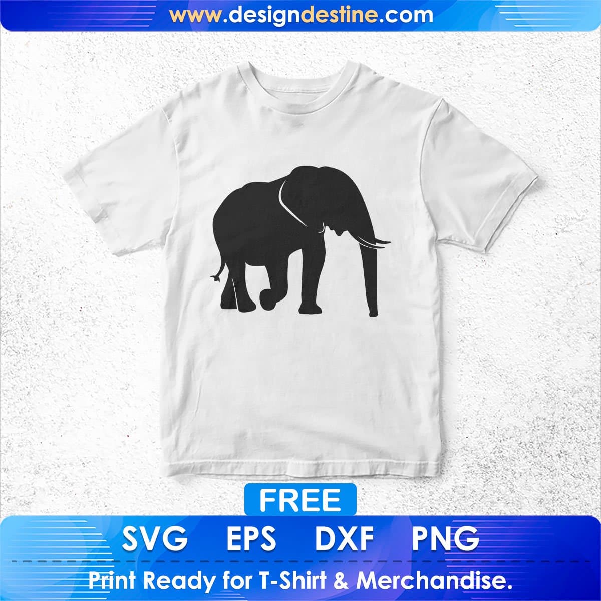 Free Walking Elephant Silhouette Vector T shirt Design In Png Svg Printable Files