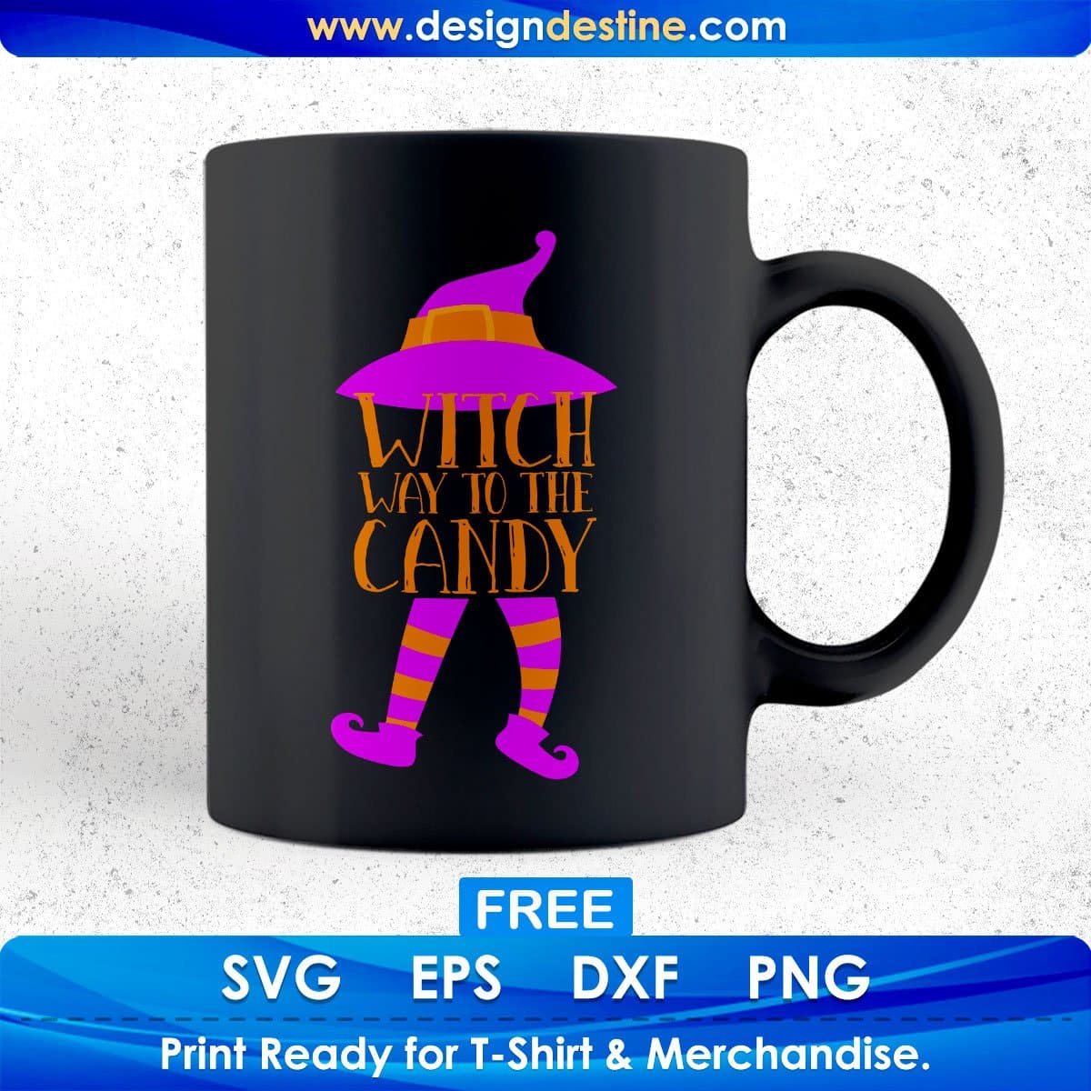 Free Witch Way To The Candy Halloween T shirt Design In Png Svg Cutting Printable Files