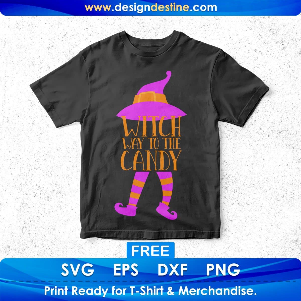 Free Witch Way To The Candy Halloween T shirt Design In Png Svg Cutting Printable Files