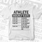 Funny Athlete Hourly Rate Editable Vector T-shirt Design in Ai Svg Files