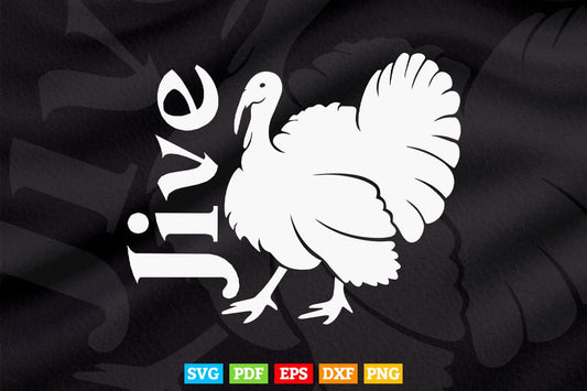 Funny Jive Thanksgiving Turkey Day Retro Holiday Svg Png Cut Files.