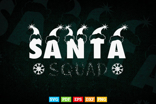 Funny Santa Squad Santa Christmas In Svg Png Files.